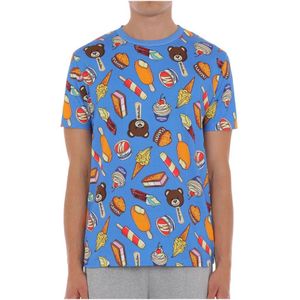 Moschino, Heren, Tops, Blauw, Maat: M Jersey,