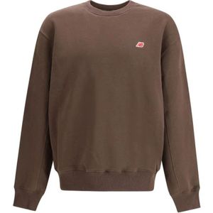 New Balance, Heren, Sweatshirts & Hoodies, Bruin, Maat: L Katoen,