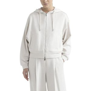 Peserico, Dames, Sweatshirts & Hoodies, Beige, Maat: 2XS Katoen,