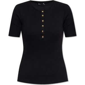 Anine Bing - Ribbed Top Alessia - Zwart - Dames - Katoen