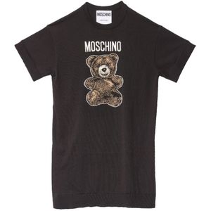 Moschino, Dames, Jurken, Zwart, Maat: 2XS Katoen,