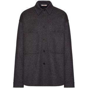 Valentino Garavani, Heren, Jassen, Grijs, Maat: M Wol,