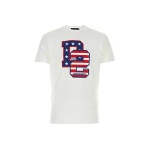 Dsquared2 Witte katoenen T-shirt , White , Heren , Maat: M