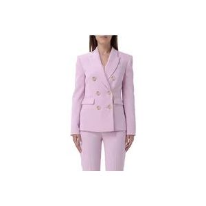 Pinko Stretch Crepe Jas in Granato , Pink , Dames , Maat: XS