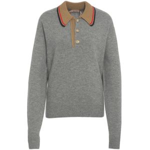 N21, Dames, Truien, Grijs, Maat: M Wol,