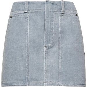 Fendi Blauwe Denim Maxi Zak Rok , Blue , Dames , Maat: M