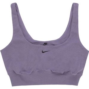 Nike Chill Terry Cropped Tank , Purple , Dames , Maat: M