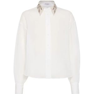 Brunello Cucinelli, Dames, Blouses & Shirts, Wit, Maat: S