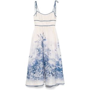 Zimmermann Grafische Print Linnen Jurk , Multicolor , Dames , Maat: M