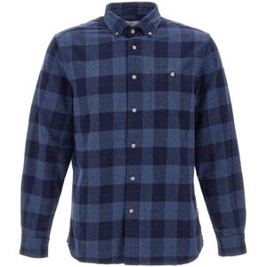 Woolrich, Heren, Overhemden, Blauw, Maat: XL Katoen,
