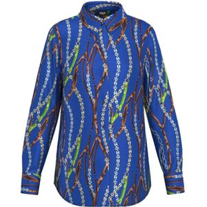 Emme DI Marella, Dames, Blouses & Shirts, Blauw, Maat: S Viscose,