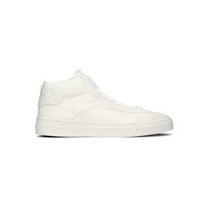 Santoni Heren Hoge Top Leren Sneakers , White , Heren , Maat: 44 EU