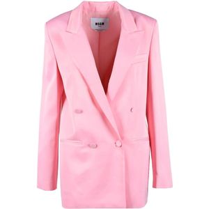 Msgm, Dames, Jassen, Roze, Maat: S Viscose,