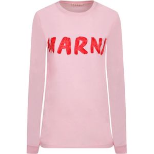Marni, Dames, Tops, Roze, Maat: 3XS Katoen,