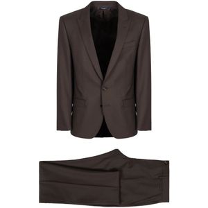 Dolce & Gabbana, Heren, Pakken, Bruin, Maat: M Leer,