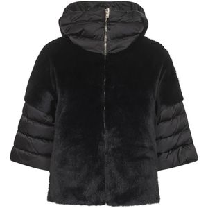 Herno, Dames, Jassen, Zwart, Maat: S Satijn,