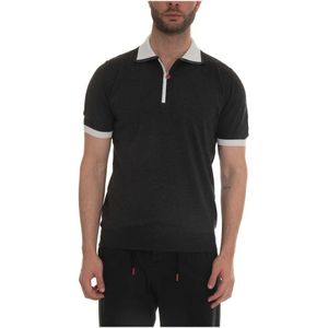 Kiton, Heren, Tops, Grijs, Maat: L Katoen,