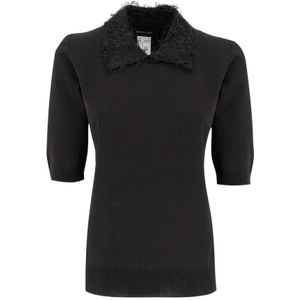 Fabiana Filippi, Dames, Tops, Zwart, Maat: S Jersey,
