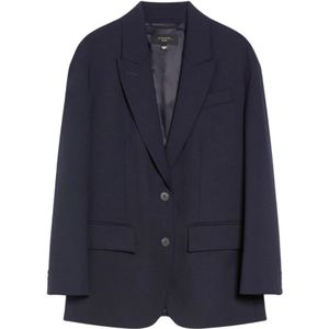 Weekend Max Mara, Dames, Jassen, Blauw, Maat: 3XS Wol,