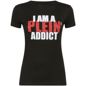 Philipp Plein, Dames, Tops, Zwart, Maat: S Katoen,