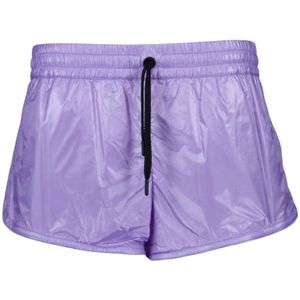 Moncler, Dames, Korte broeken, Paars, Maat: S Nylon,