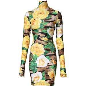 Dolce & Gabbana, Dames, Jurken, Veelkleurig, Maat: XS Leer,