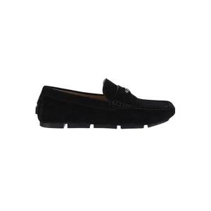 Versace Zwarte Suède Loafers met Biggie Medusa , Black , Heren , Maat: 43 1/2 EU