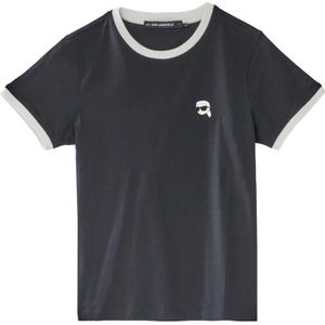 Karl Lagerfeld, Dames, Tops, Zwart, Maat: S Katoen,