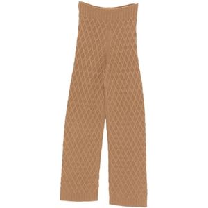Max Mara, Dames, Broeken, Bruin, Maat: XS Wol,