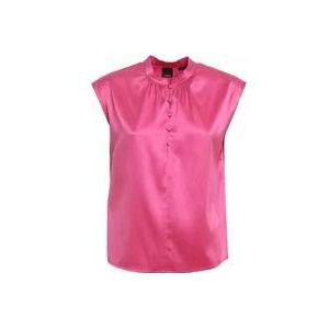 Pinko Brugherio bluse satijnen stretch , Pink , Dames , Maat: S