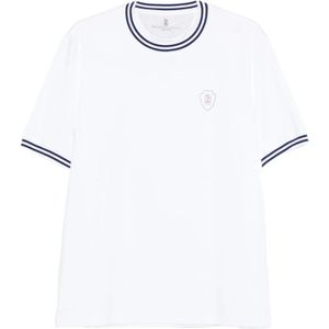 Brunello Cucinelli, Heren, Tops, Wit, Maat: 2XL Katoen,