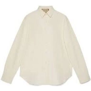 Gucci, Heren, Overhemden, Wit, Maat: L Katoen,