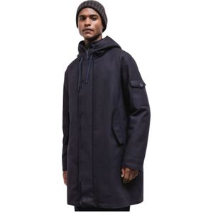 Herno, Heren, Mantels, Blauw, Maat: M Wol,