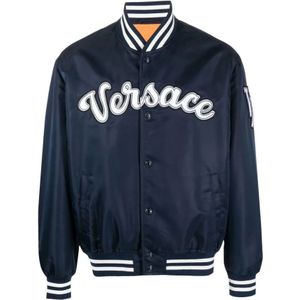 Versace - Varsity Bomber Jacket - Heren - Blauw - Nylon
