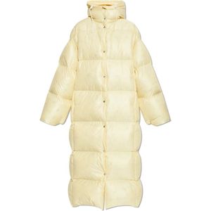 Jil Sander - Down Coat - Geel - Dames - Lange Jas - Waterafstotend