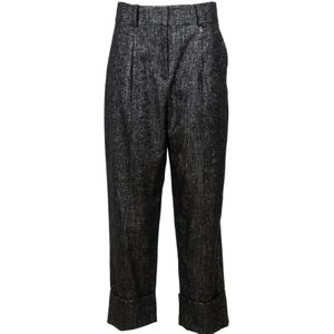 Patrizia Pepe, Dames, Broeken, Grijs, Maat: L Leer,