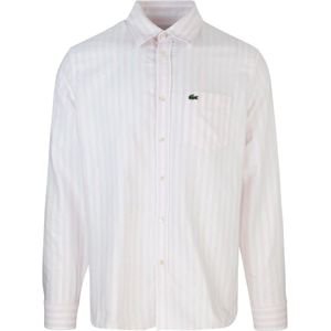 Lacoste, Heren, Overhemden, Roze, Maat: M Katoen,