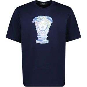 Versace Medusa Gallery T-shirt Lente-Zomer 2025 , Blue , Heren , Maat: M