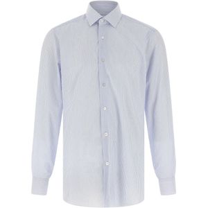 Barba, Heren, Overhemden, Blauw, Maat: M Katoen,