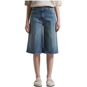 Peserico, Dames, Korte broeken, Blauw, Maat: XS Denim,