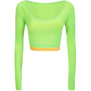 Sunnei, Dames, Tops, Groen, Maat: XS Polyamide,