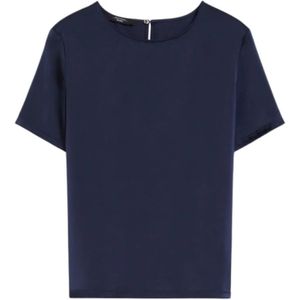 Weekend Max Mara, Dames, Blouses & Shirts, Blauw, Maat: XS Satijn,