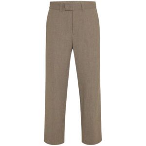 Paolo Pecora, Heren, Broeken, Beige, Maat: M Leer,