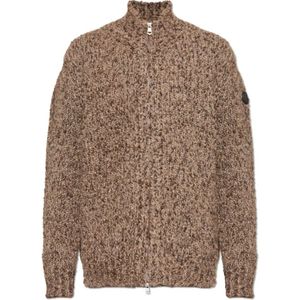 Moncler, Heren, Truien, Bruin, Maat: S Wol,