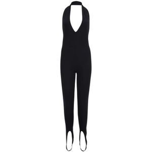 Saint Laurent, Dames, Jumpsuits & Playsuits, Zwart, Maat: L Wol,