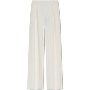 Max Mara, Dames, Broeken, Wit, Maat: L Wol,