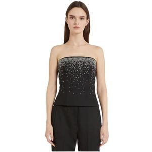 Marella, Dames, Tops, Zwart, Maat: XL Leer,