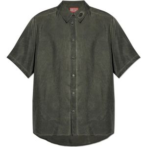 Diesel, Heren, Overhemden, Grijs, Maat: S