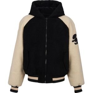 Balmain Omkeerbare varsity-stijl pufferjas met capuchon , Black , Heren , Maat: S