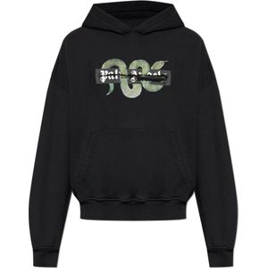 Palm Angels, Heren, Sweatshirts & Hoodies, Zwart, Maat: L Katoen,